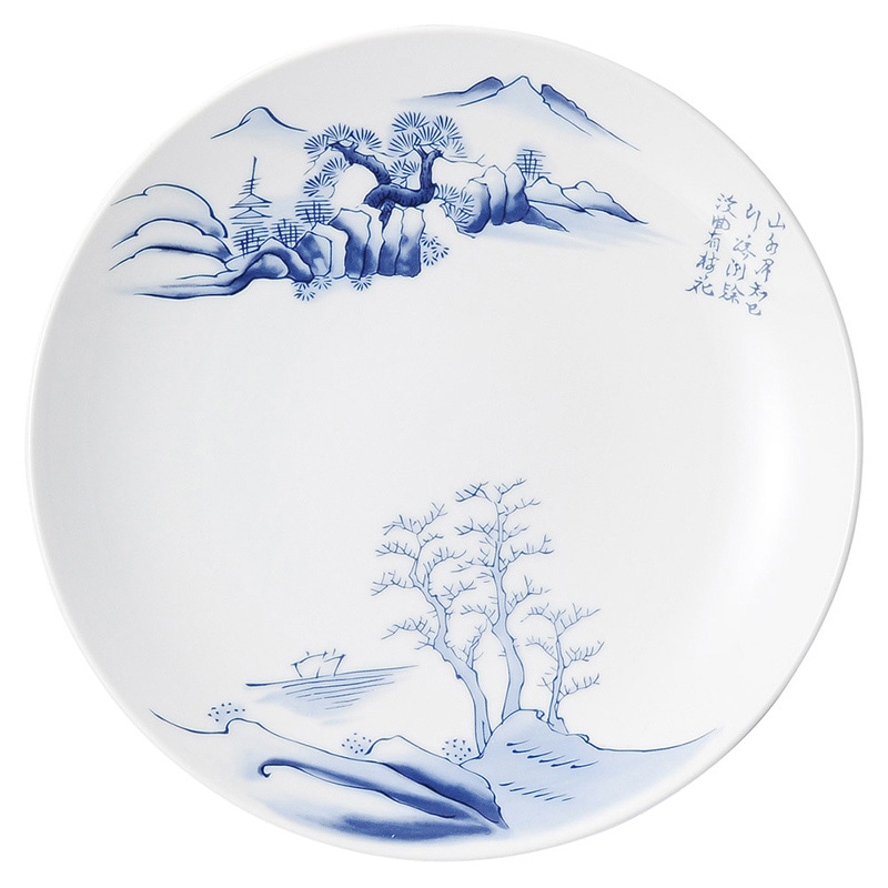 山万 69115-440 上絵山水 9吋メタ丸皿 1個(ご注文単位1個)【直送品】