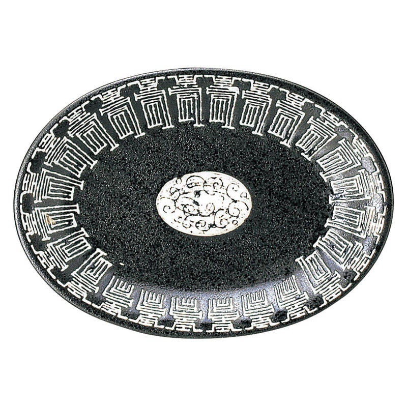 山万 69331-180 黒壽 小判皿 1個（ご注文単位1個）【直送品】