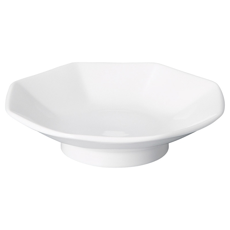 山万 70320-020 白中華 八角皿 1個（ご注文単位1個）【直送品】