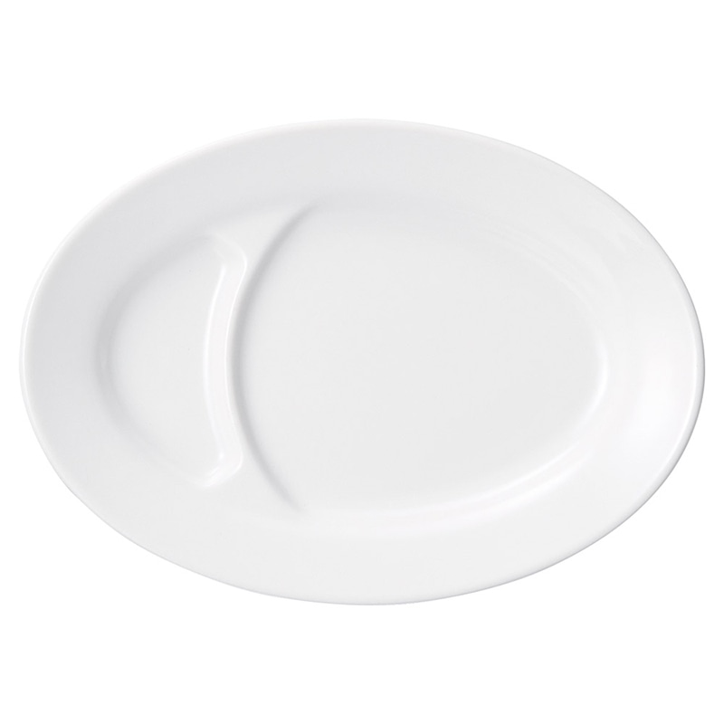 山万 70350-020 白中華 9吋仕切プラター 1個（ご注文単位1個）【直送品】