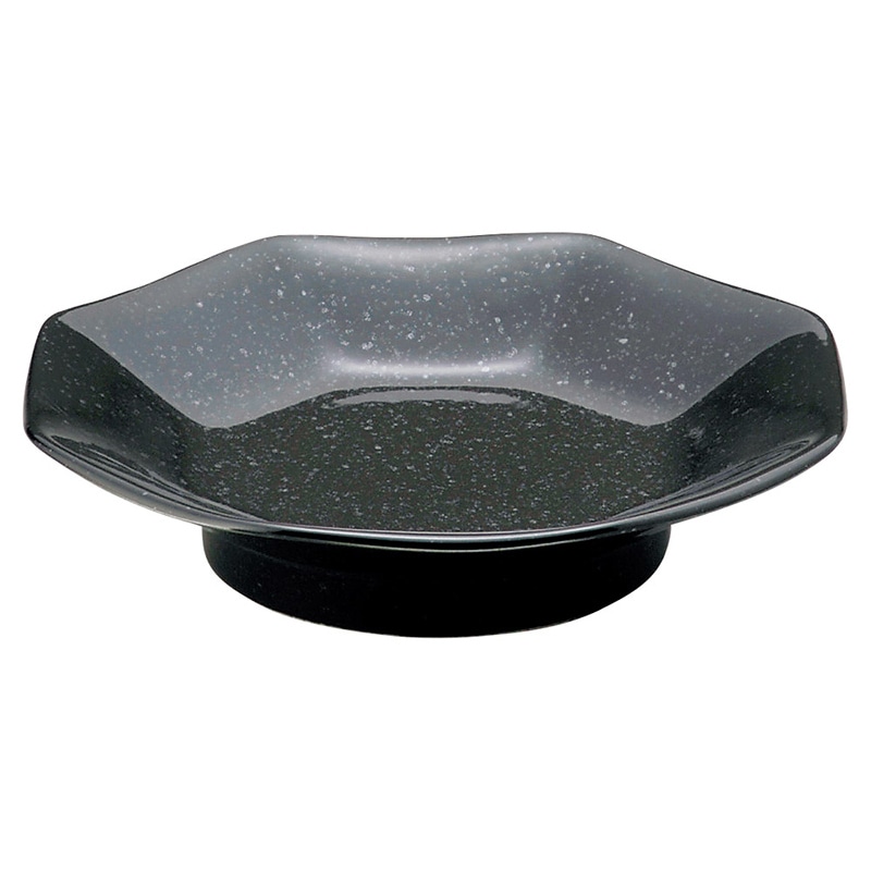 山万 69815-130 ニューアジアン 八角高台皿(黒 1個（ご注文単位1個）【直送品】
