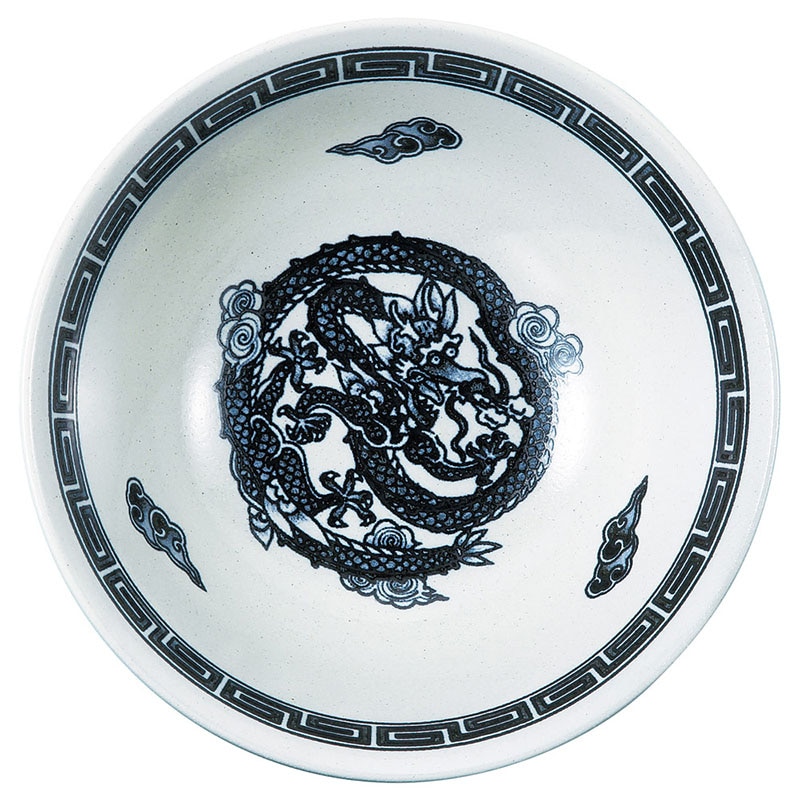 山万 71218-450 粉引ルリ竜紋6.8高台丼 1個(ご注文単位1個)【直送品】