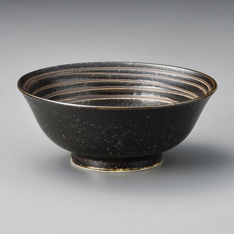 山万 71429-190 黒イラボらいん6.0めん鉢 1個(ご注文単位1個)【直送品】