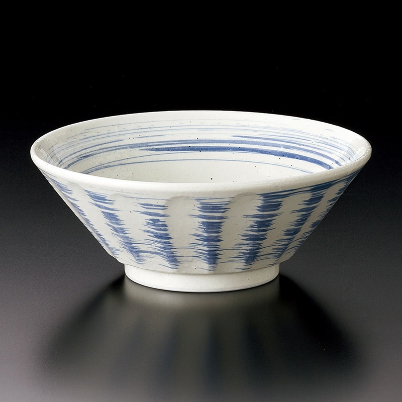 山万 71505-190 しのぎ型青刷毛目 6.3ラーメ 1個(ご注文単位1個)【直送品】