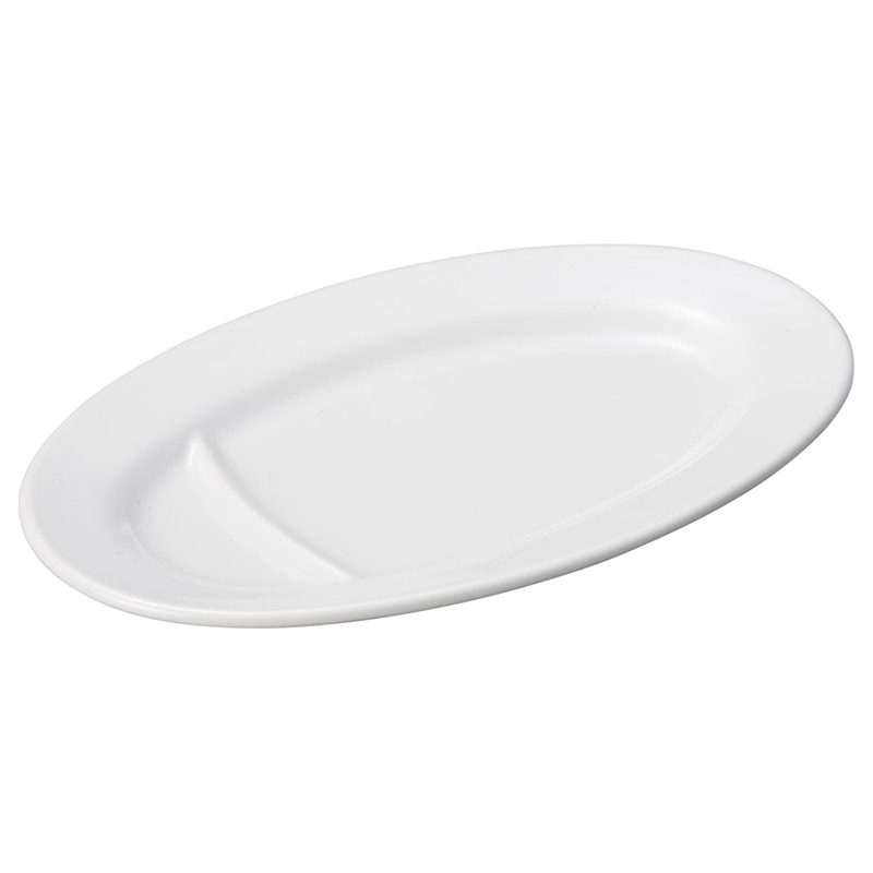 山万 72124-100 白無地中華仕切付 10吋プラタ 1個（ご注文単位1個）【直送品】