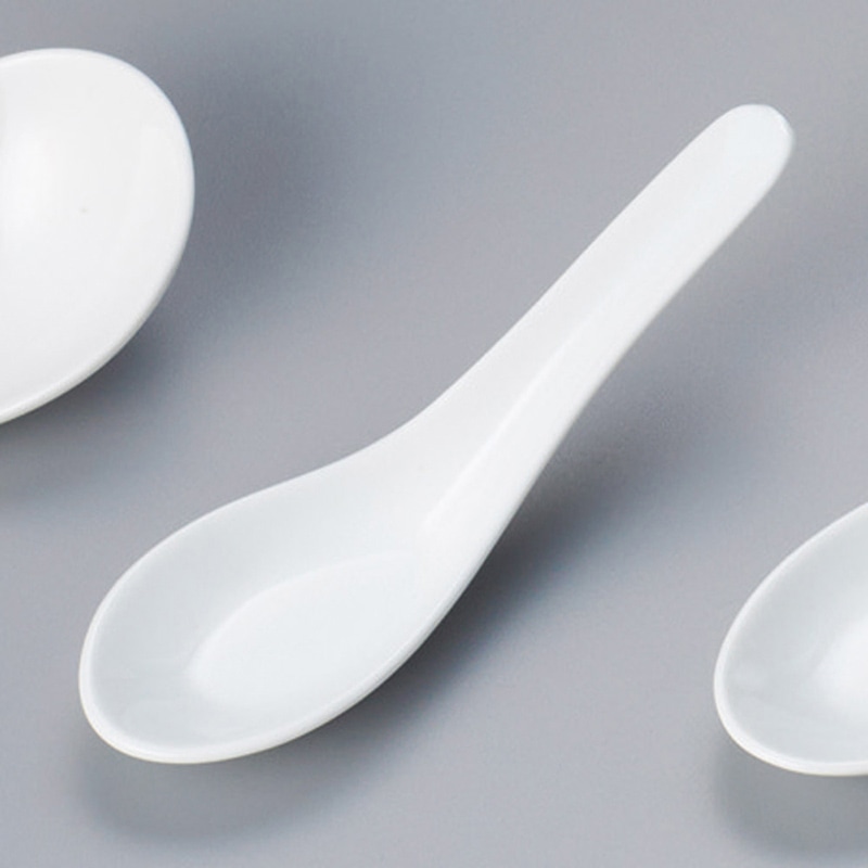 山万 72219-570 白磁雑炊レンゲ 1個（ご注文単位1個）【直送品】