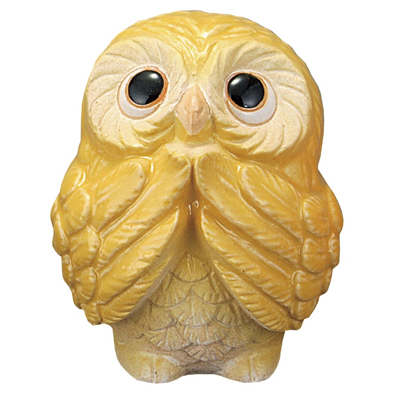 山万 79620-660 風水お願いふくろう 信楽焼 黄 1個（ご注文単位1個）【直送品】