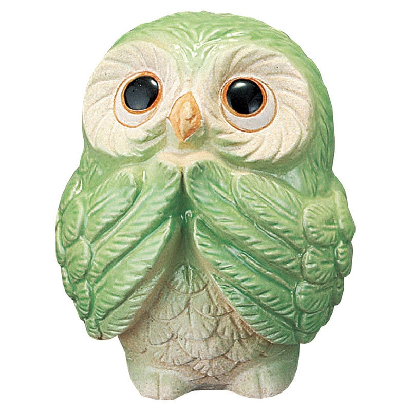 山万 79621-660 風水お願いふくろう 信楽焼 緑 1個（ご注文単位1個）【直送品】