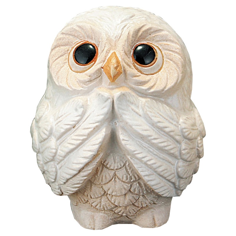 山万 79622-660 風水お願いふくろう 信楽焼 白 1個（ご注文単位1個）【直送品】