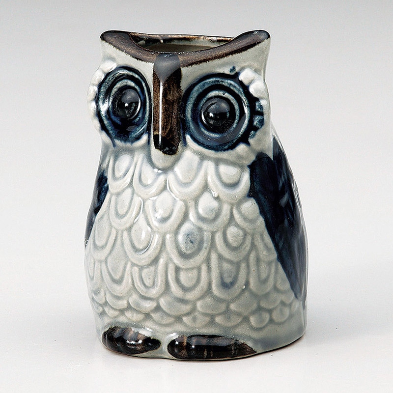 山万 80011-460 ブルーふくろう花瓶 1個（ご注文単位1個）【直送品】