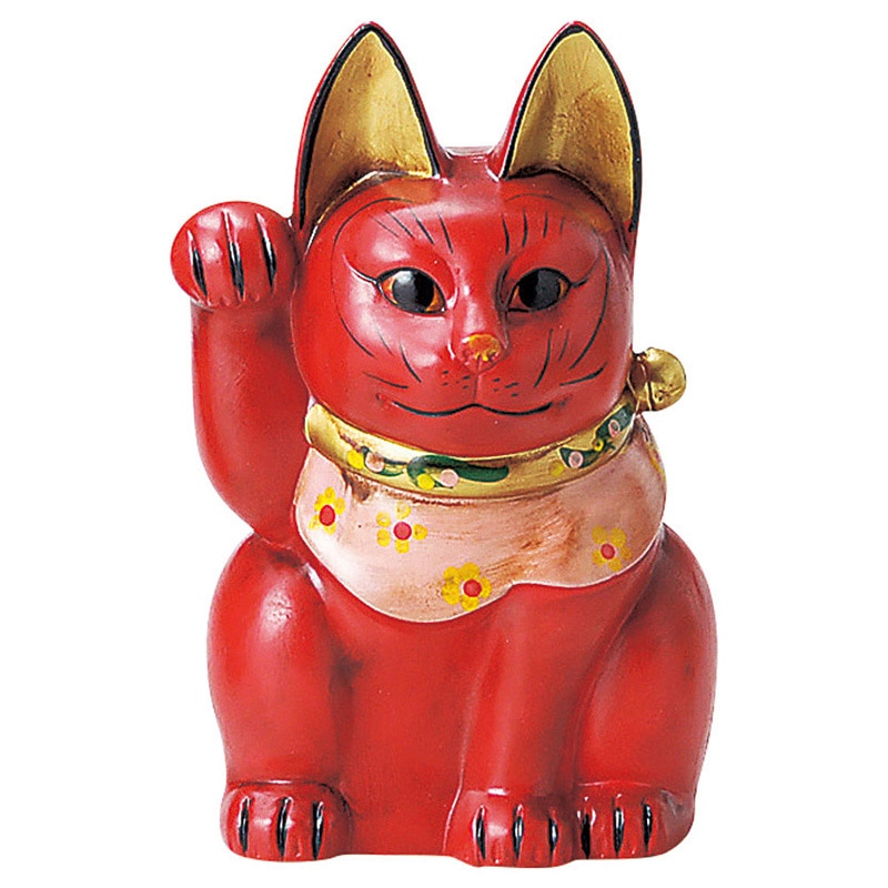 山万 80207-570 古色三河猫(大)赤 1個（ご注文単位1個）【直送品】