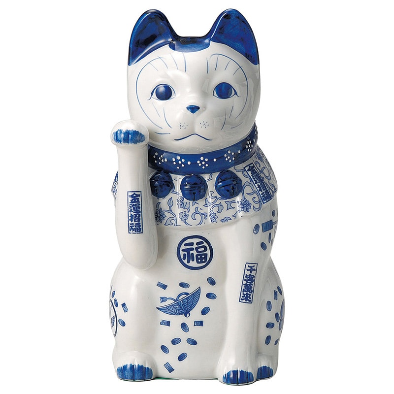 山万 80118-570 染付猫(大)右 1個（ご注文単位1個）【直送品】