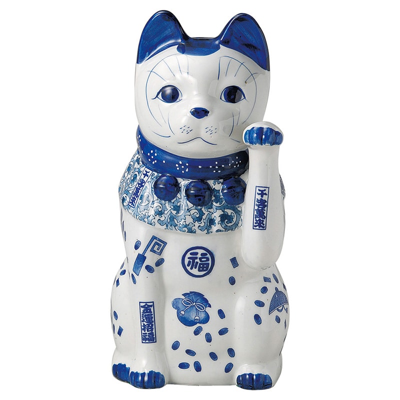 山万 80119-570 染付猫(大)左 1個（ご注文単位1個）【直送品】
