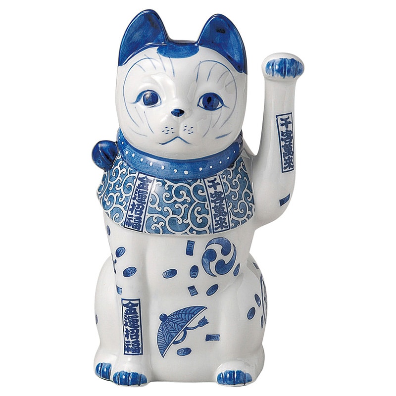 山万 80121-570 染付猫(中)左 1個（ご注文単位1個）【直送品】