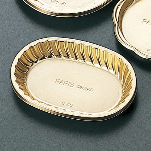 サンフレバー ケーキトレー　ゴールド  楕円 100個/束（ご注文単位40束）【直送品】