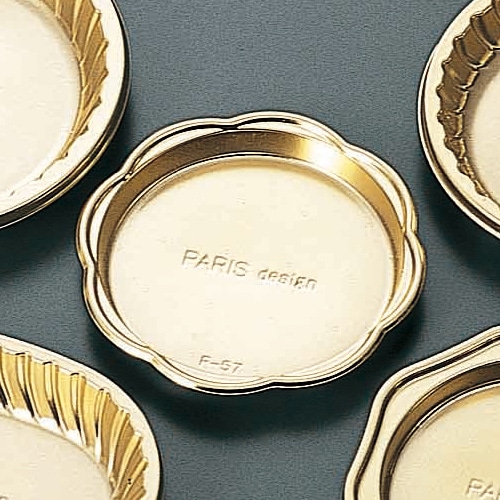 サンフレバー ケーキトレー　ゴールド 花柄  100個/束（ご注文単位40束）【直送品】