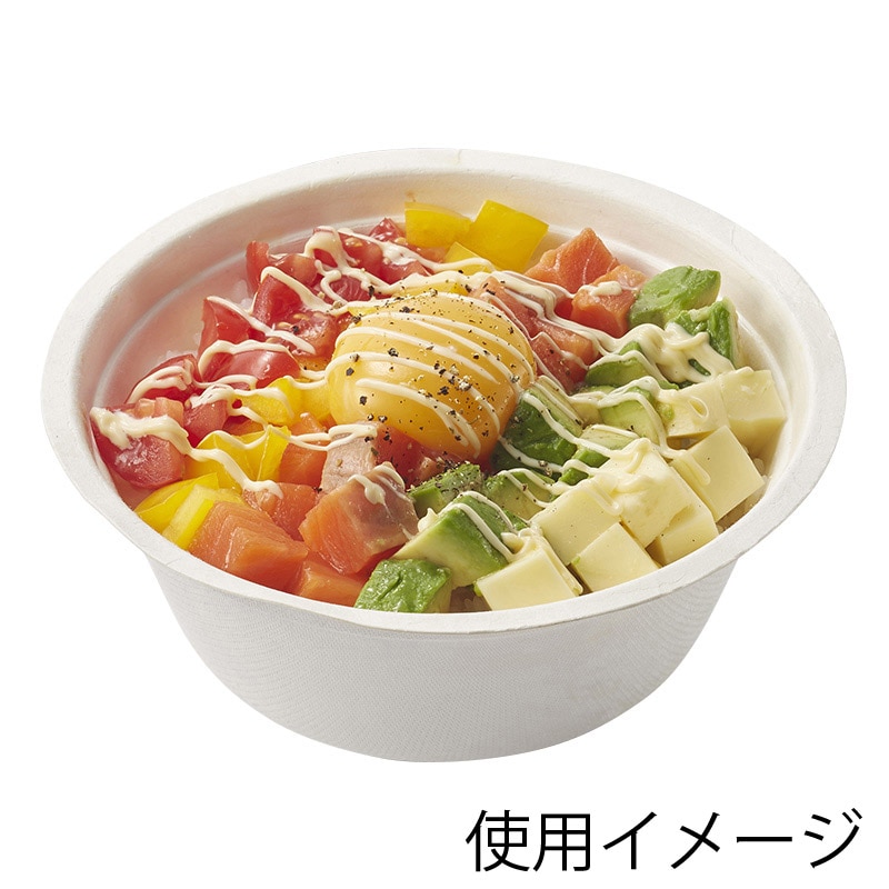 HEIKO 丼容器 業務用バガスペーパーウェア どんぶり 600ml ND15F 50枚/袋