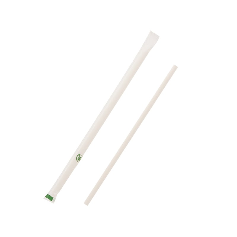 SWAN ペーパーストロー 単袋 白 200本/袋