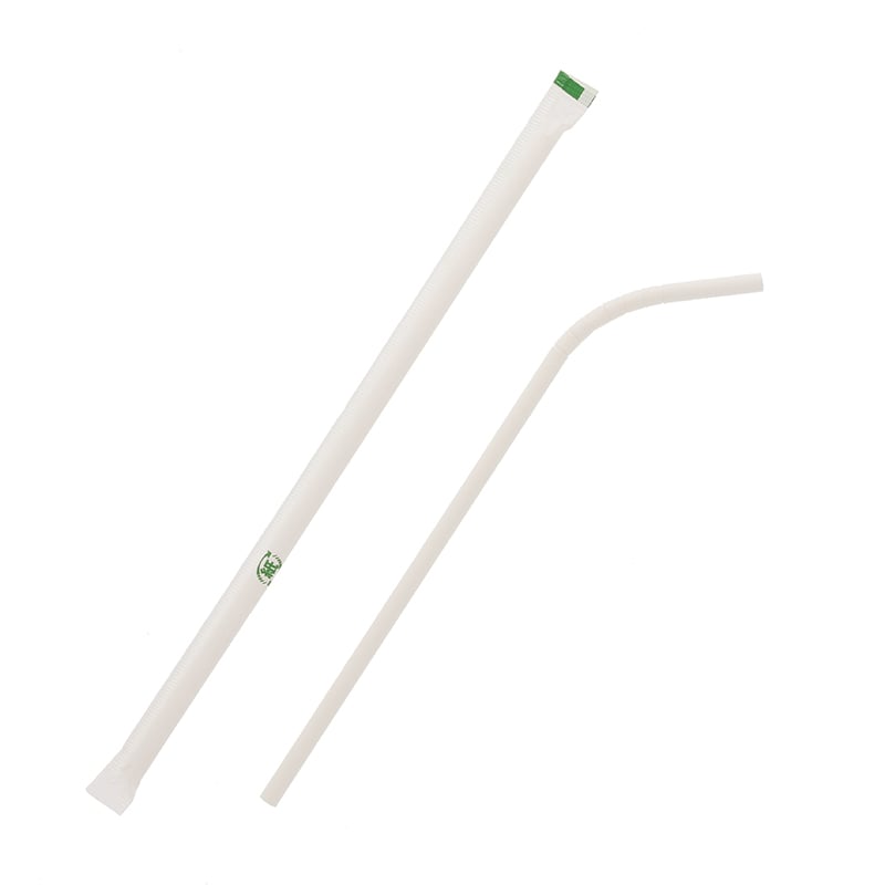 SWAN 曲がるペーパーストロー 単袋 白 200本/束