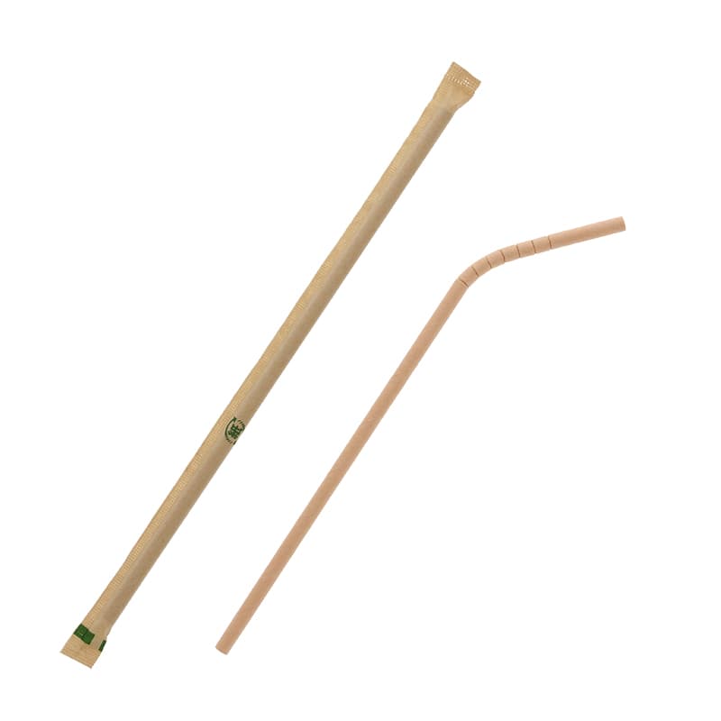 SWAN 曲がるペーパーストロー 単袋 未晒 200本/束