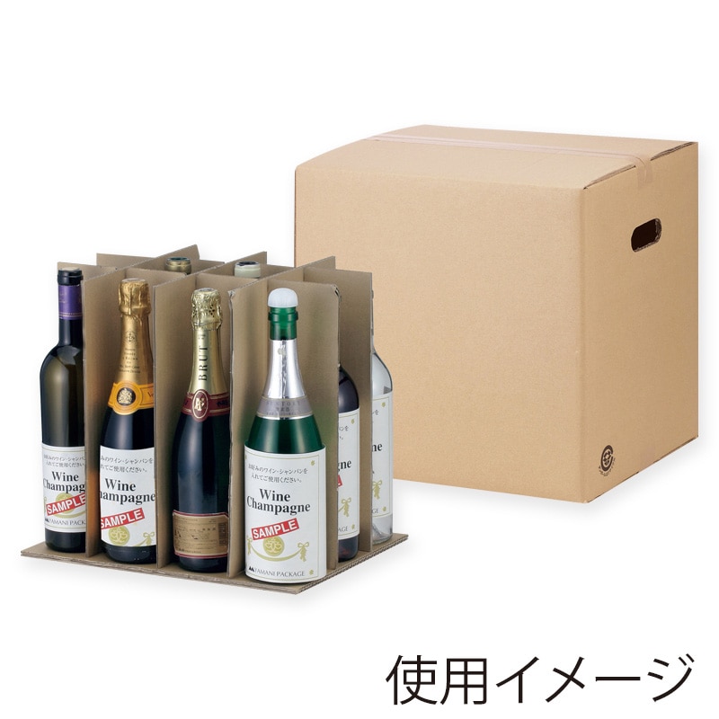ヤマニパッケージ ワイン720ml宅配用ケース 12本 K-261 20枚/箱(ご注文単位1箱)【直送品】