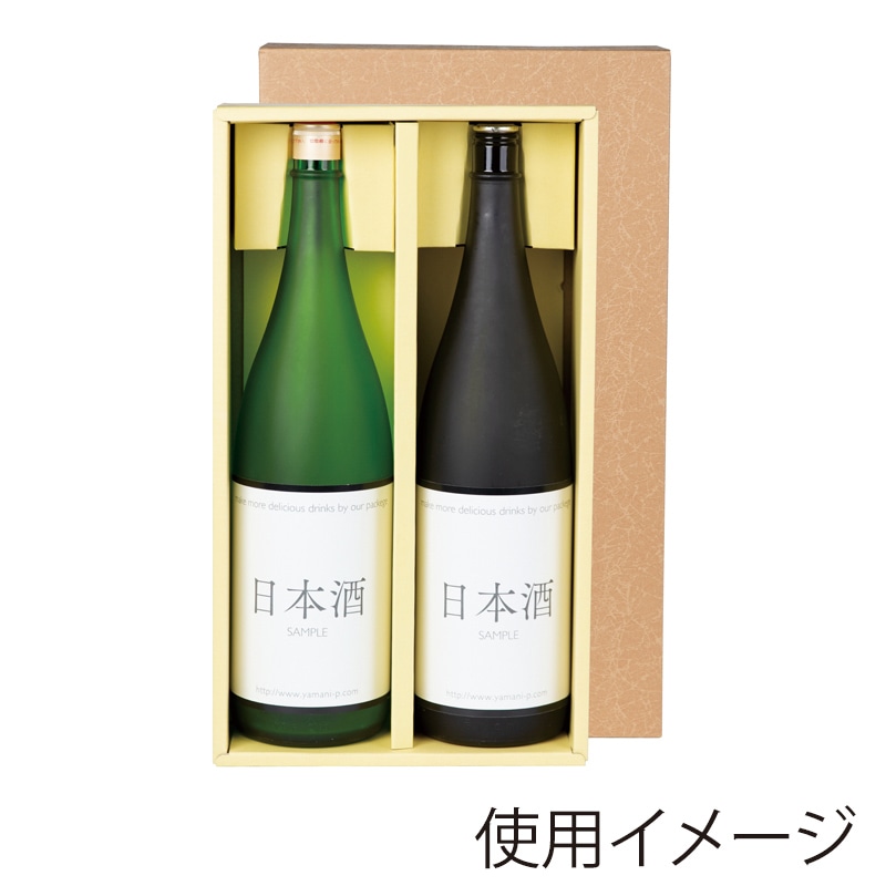 ヤマニパッケージ 一升瓶箱 ろうけつ柄 2本 K-284 40枚/箱(ご注文単位1箱)【直送品】