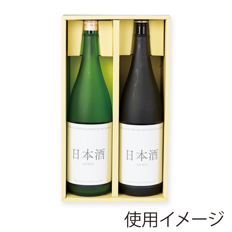 ヤマニパッケージ 一升瓶箱 ろうけつ柄 2本 K-284 40枚/箱(ご注文単位1箱)【直送品】