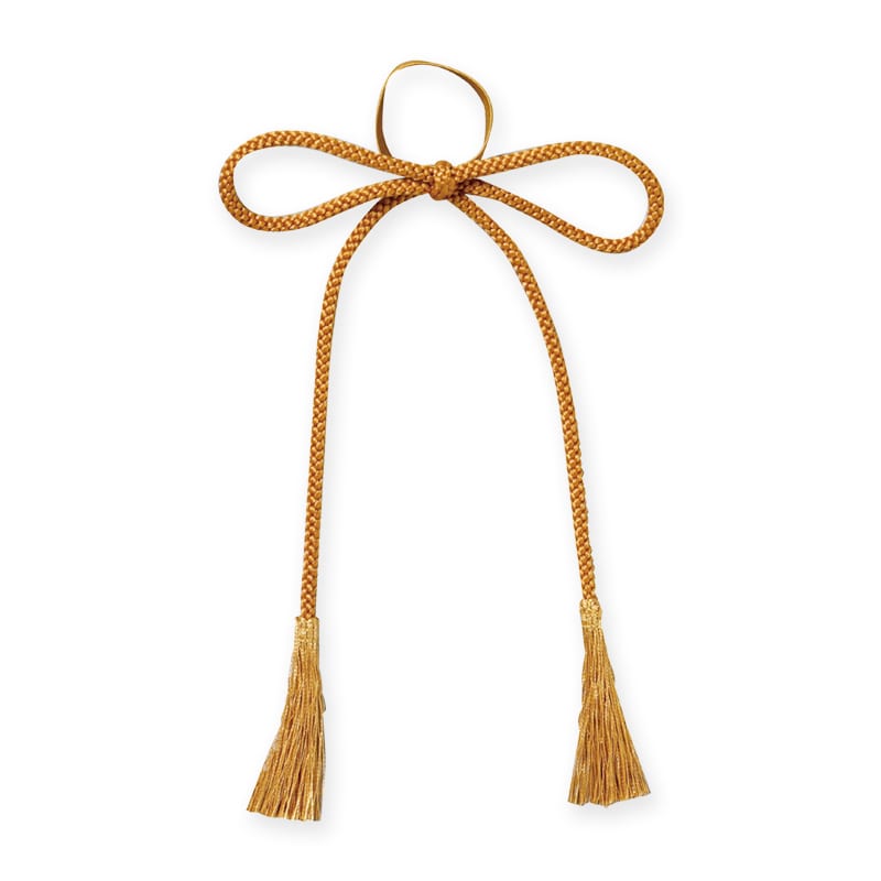 ヤマニパッケージ ワンタッチ房付ひも  K-1454-7　金茶 200本/箱（ご注文単位1箱）【直送品】