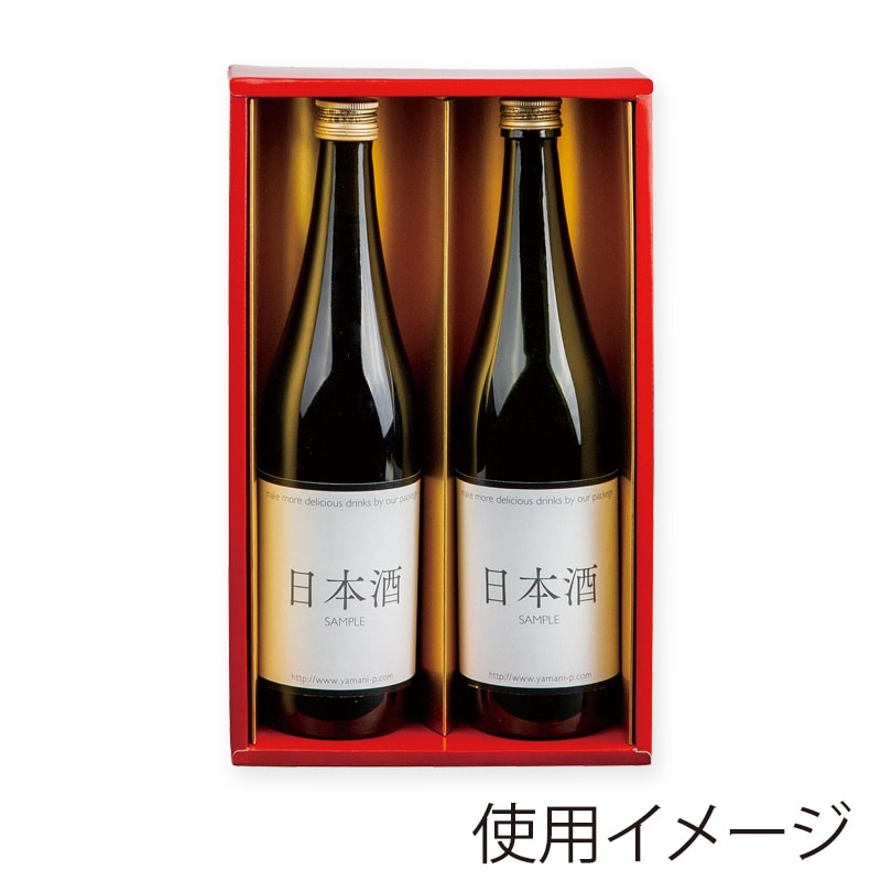 ヤマニパッケージ 720ml瓶太細兼用 格子柄 みやび 2本 K-1493 40枚/箱(ご注文単位1箱)【直送品】
