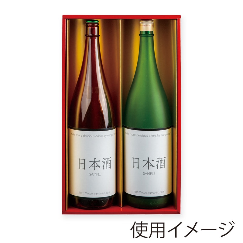 ヤマニパッケージ 一升瓶箱　格子柄　みやび 2本 K-1495 30枚/箱（ご注文単位1箱）【直送品】