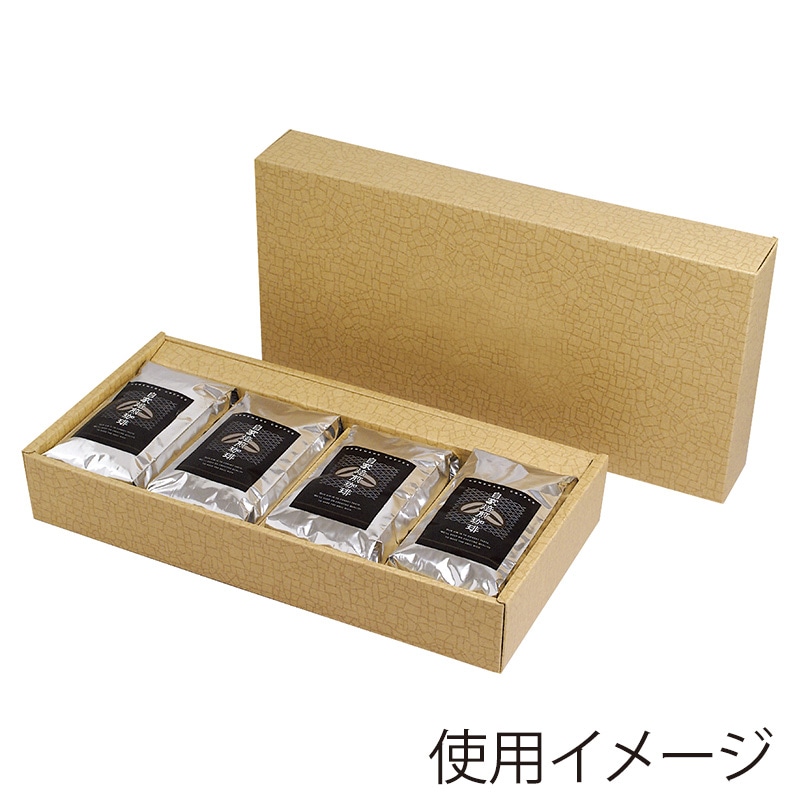 ヤマニパッケージ アルミ袋ギフト箱 4ヶ入 COT-158　クラフト 25枚/束（ご注文単位2束）【直送品】