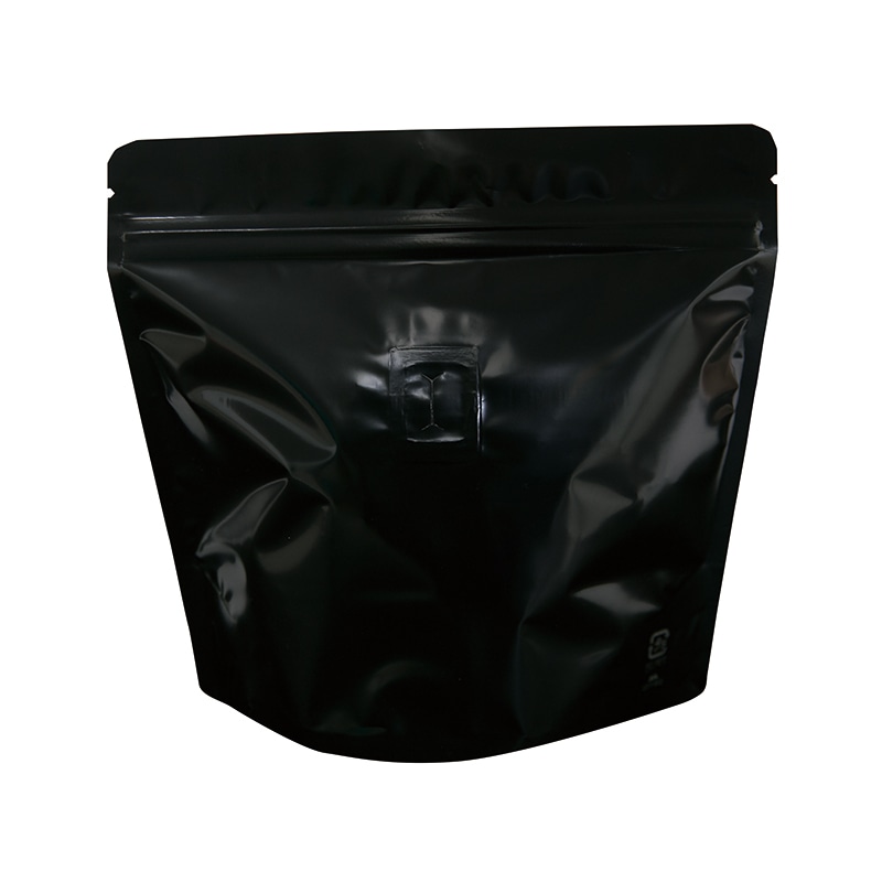 ヤマニパッケージ スタンドチャック袋 200g インナーバルブ付 COT-852 黒 50枚/束(ご注文単位10束)【直送品】