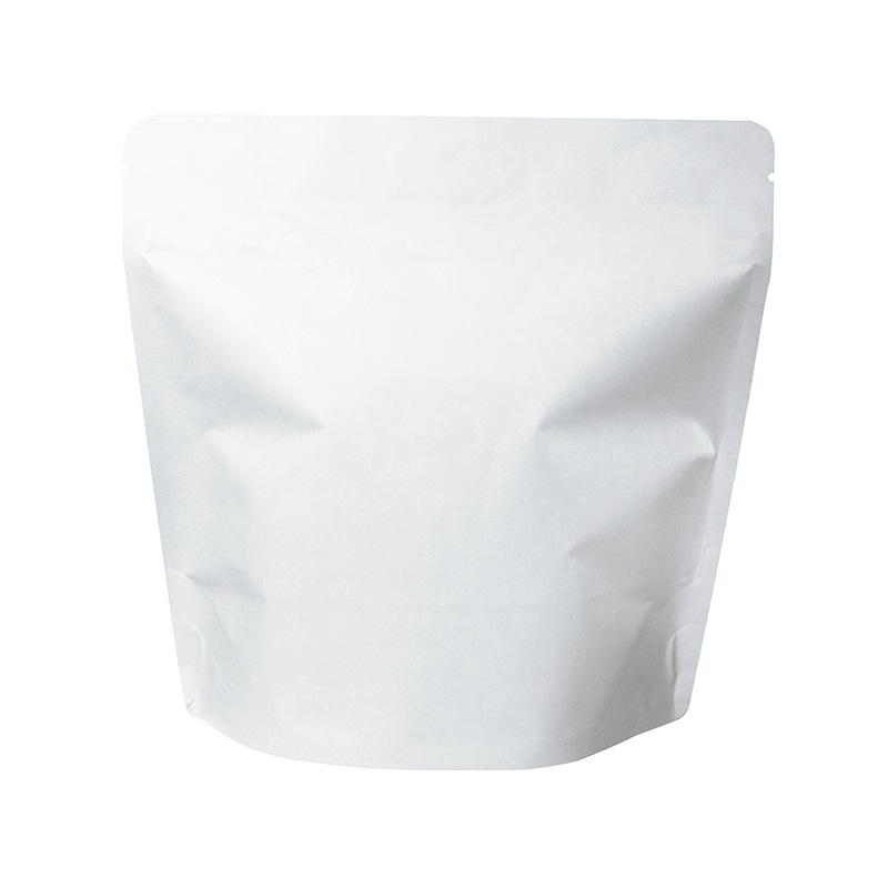 ヤマニパッケージ スタンドチャック袋 100g　インナーバルブ付 COT-870　白 50枚/束（ご注文単位10束）【直送品】