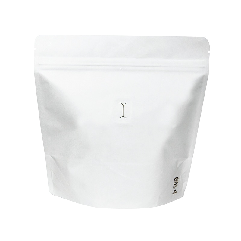 ヤマニパッケージ スタンドチャック袋 100g　インナーバルブ付 COT-870　白 50枚/束（ご注文単位10束）【直送品】