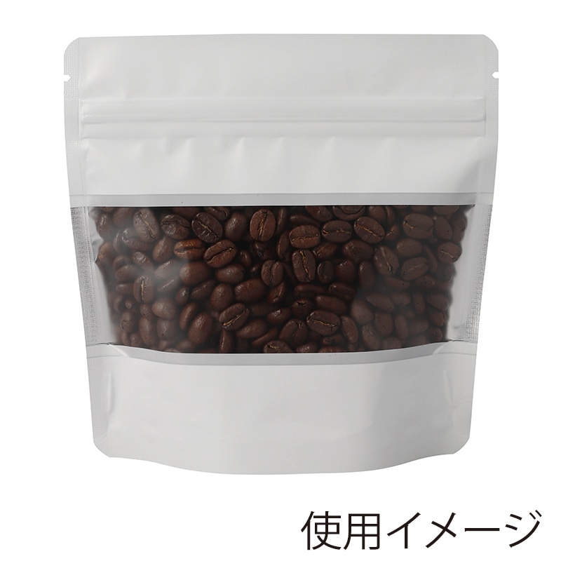 ヤマニパッケージ アルミスタンドチャック袋 S 窓付 COT-878W マット白 50枚入 50枚/束(ご注文単位10束)【直送品】