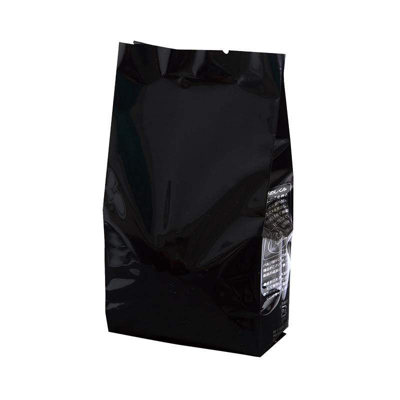 >ヤマニパッケージ ガゼット袋 100g インナーバルブ付 COT-922 マット黒 100枚/束(ご注文単位20束)【直送品】