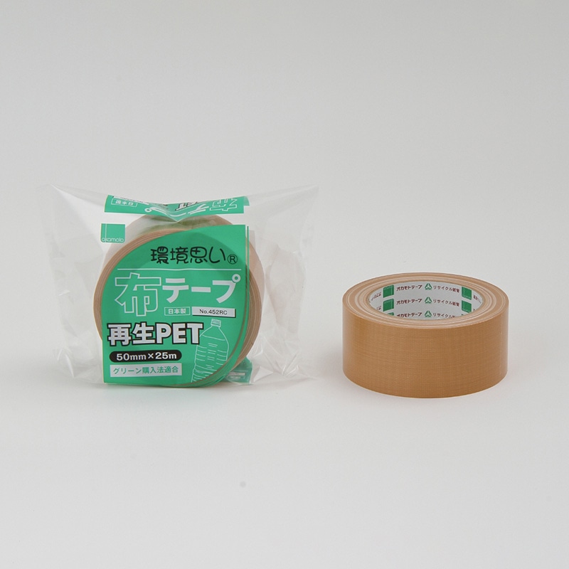 オカモト 布テープ　No.452RC 50mm×25m クリーム 1巻（ご注文単位30巻）【直送品】
