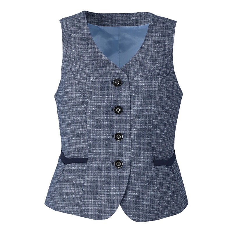 ベスト　EAV684　ブルーチェック 15号  1枚（ご注文単位1枚）【直送品】