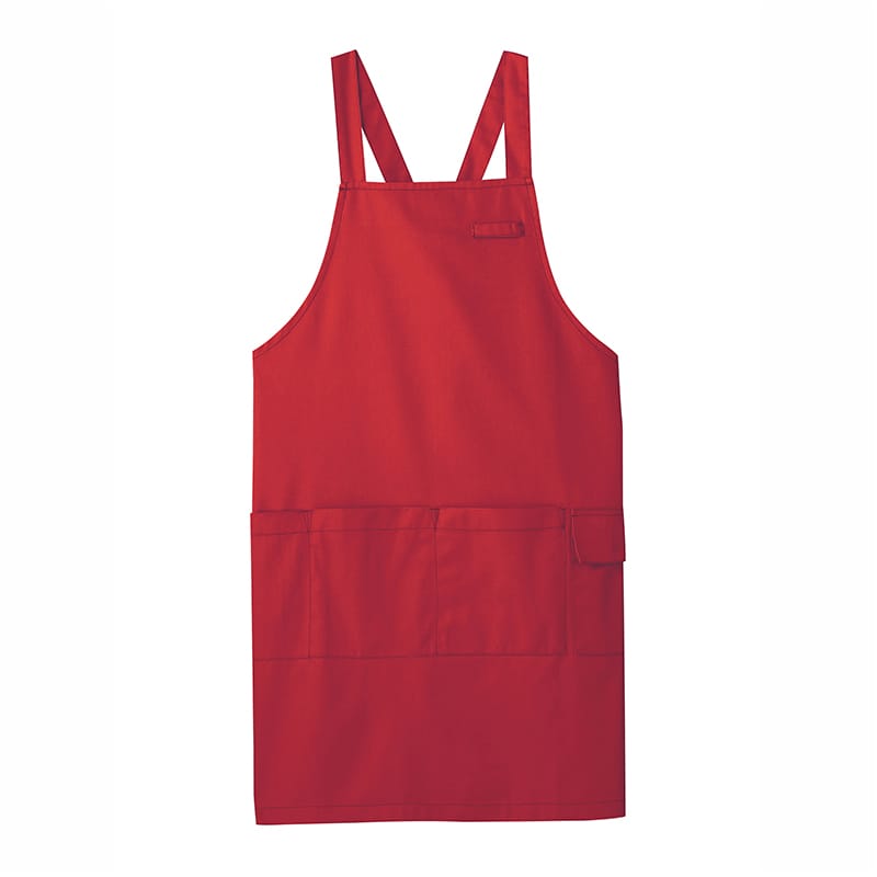 カーシーカシマ エプロン 男女共用 L レッド CAE005 1枚（ご注文単位1枚）【直送品】