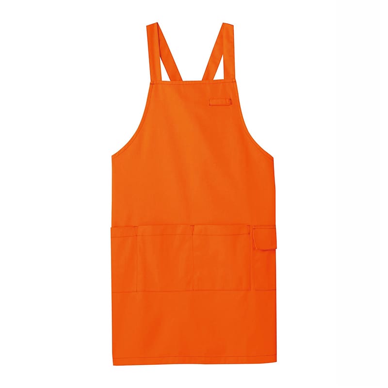 カーシーカシマ エプロン 男女共用 L オレンジ CAE005 1枚（ご注文単位1枚）【直送品】