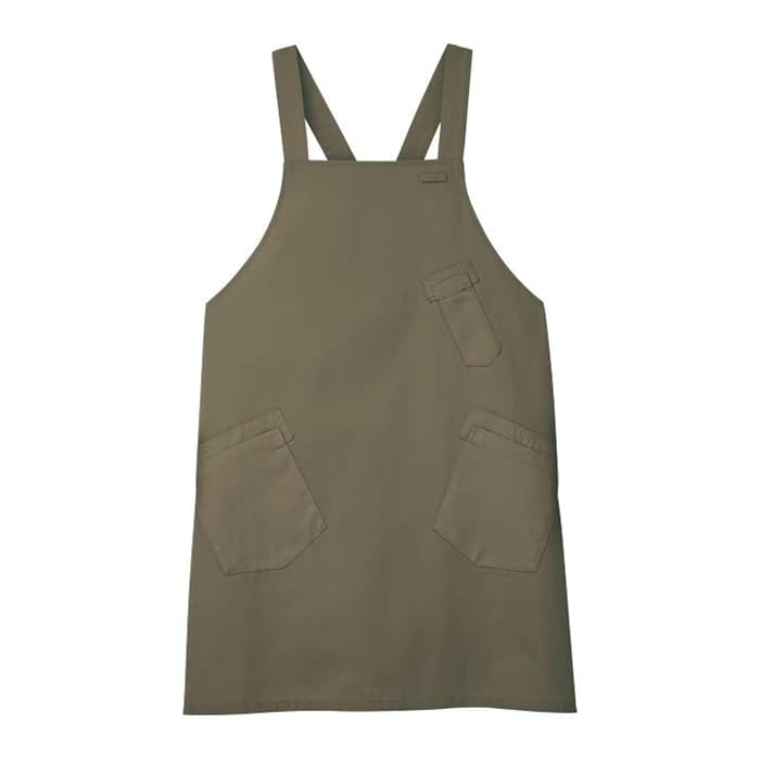 カーシーカシマ エプロン 男女共用 L ブラウン CAE057 1枚（ご注文単位1枚）【直送品】