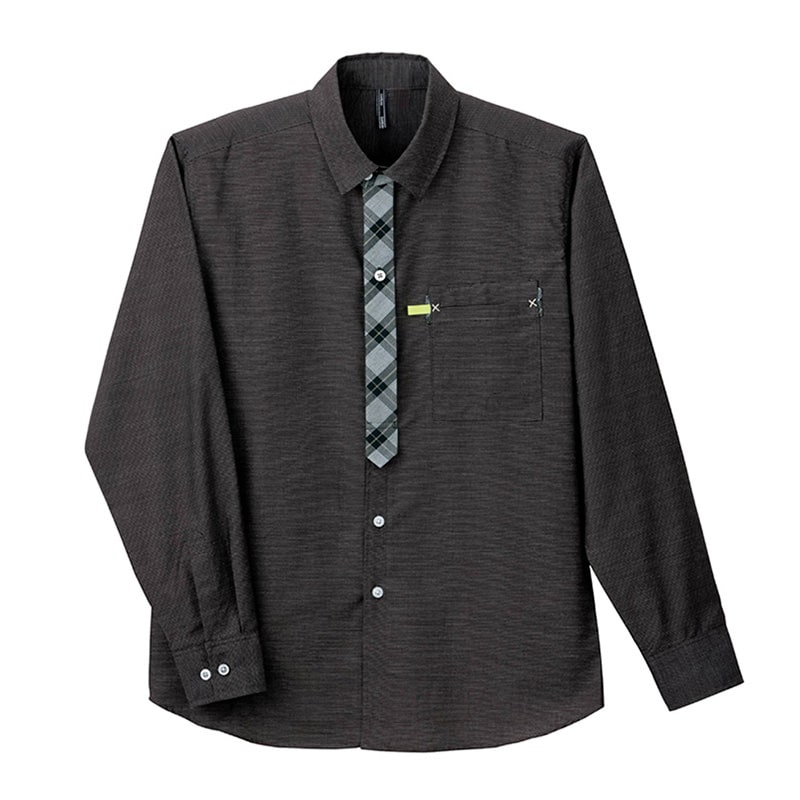 カーシーカシマ 長袖シャツ 男女共用 5L ブラウン CWY123 1枚（ご注文単位1枚）【直送品】