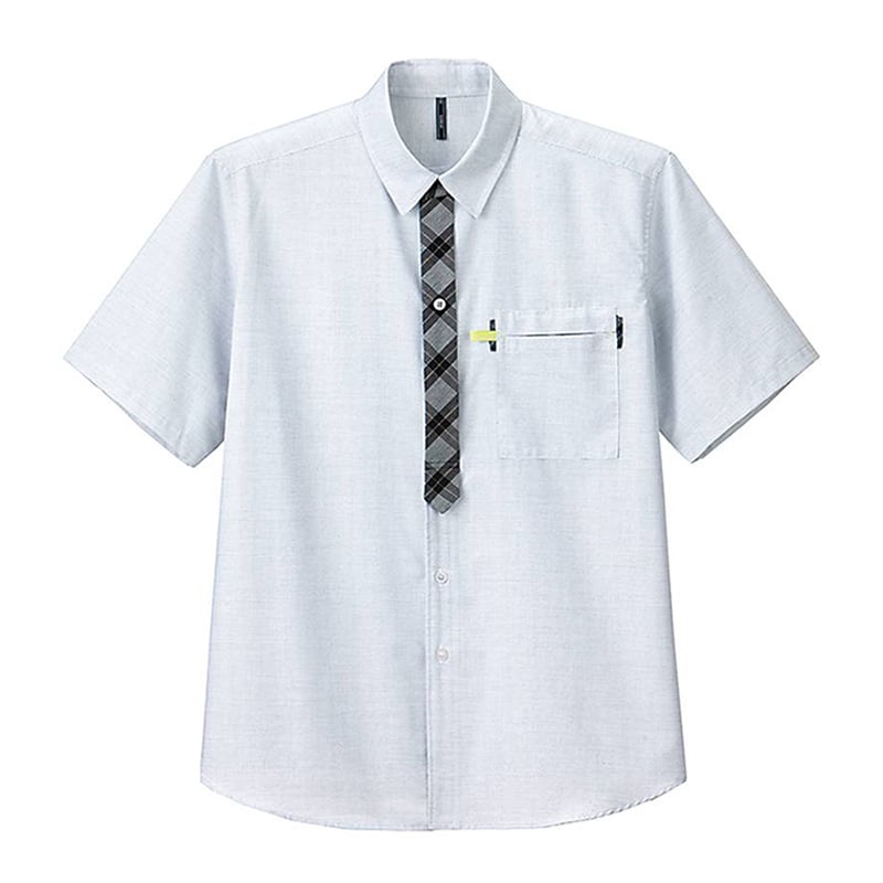 カーシーカシマ 半袖シャツ 男女共用 L ホワイト CSY124 1枚（ご注文単位1枚）【直送品】