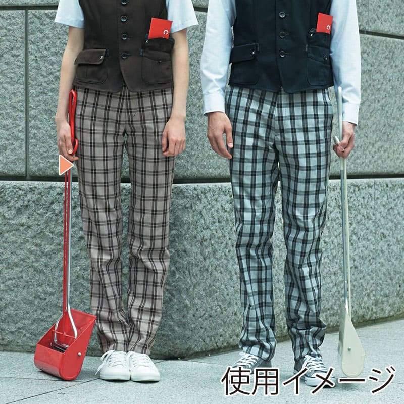 カーシーカシマ パンツ レディス SS ブラウンチェック CAL132 1枚(ご注文単位1枚)【直送品】