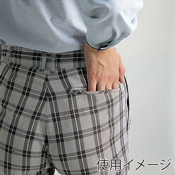 カーシーカシマ パンツ 男女共用 3L ネイビーチェック CAM133 1枚（ご注文単位1枚）【直送品】