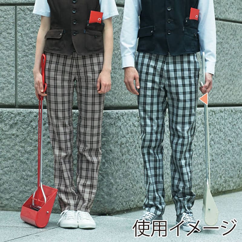 カーシーカシマ パンツ 男女共用 5L ネイビーチェック CAM133 1枚（ご注文単位1枚）【直送品】