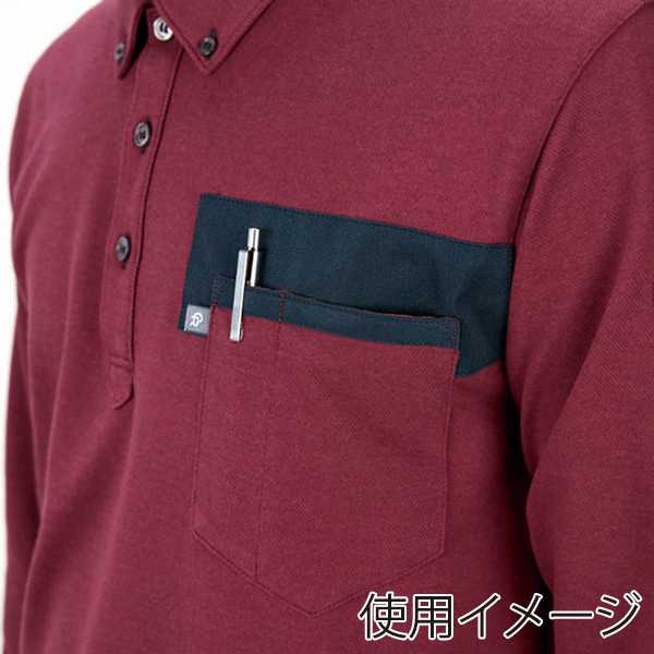 カーシーカシマ 長袖ポロシャツ 男女共用 LL ワイン CWP171 1枚（ご注文単位1枚）【直送品】