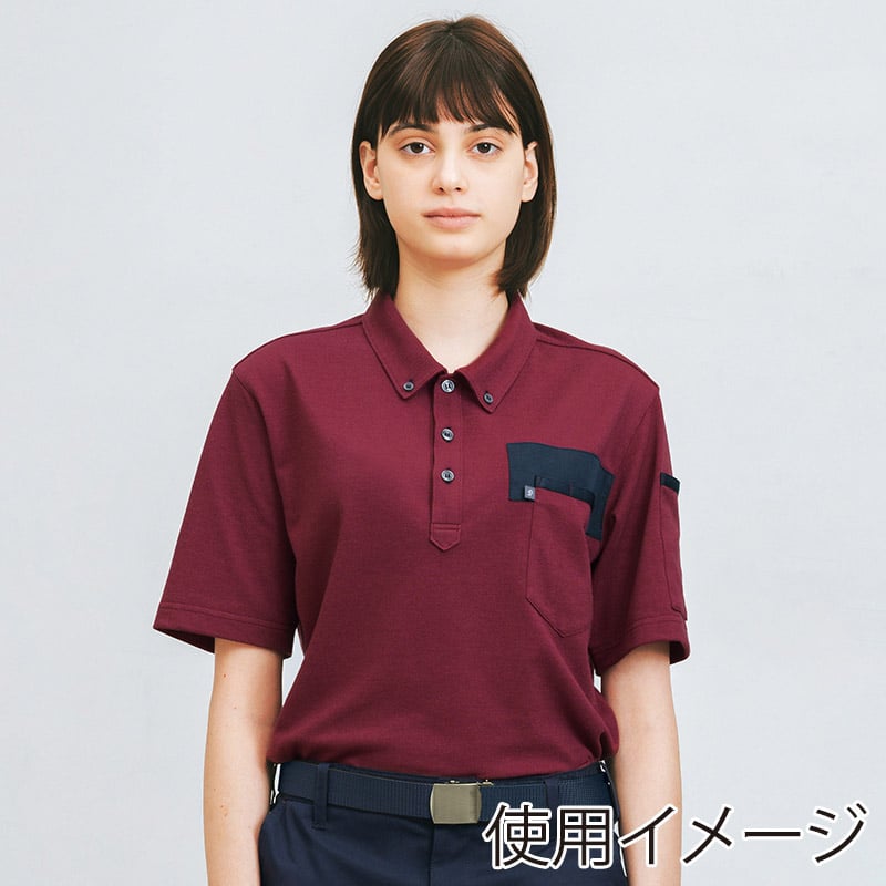 カーシーカシマ 半袖ポロシャツ 男女共用 L ワイン CSP172 1枚（ご注文単位1枚）【直送品】