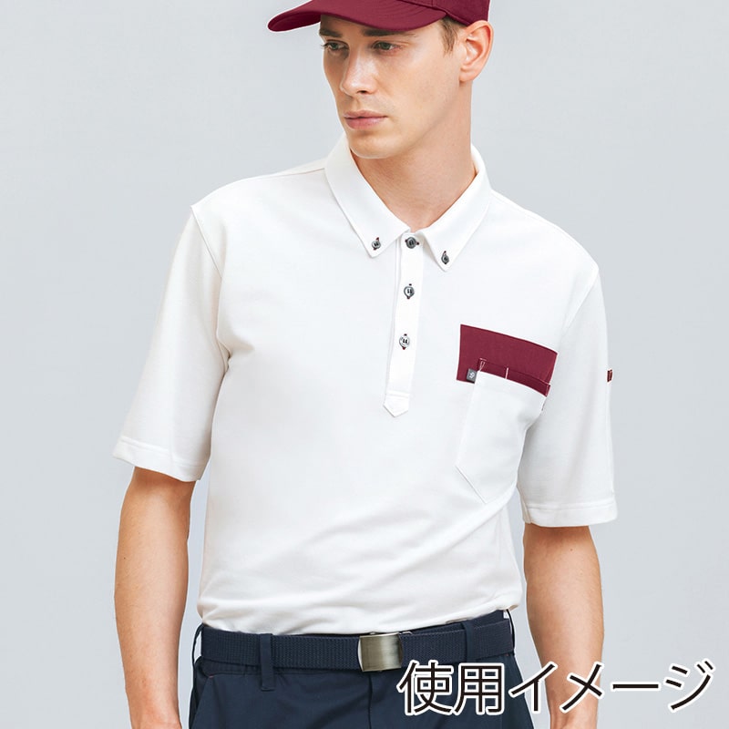 カーシーカシマ 半袖ポロシャツ 男女共用 4L ホワイト CSP172 1枚(ご注文単位1枚)【直送品】