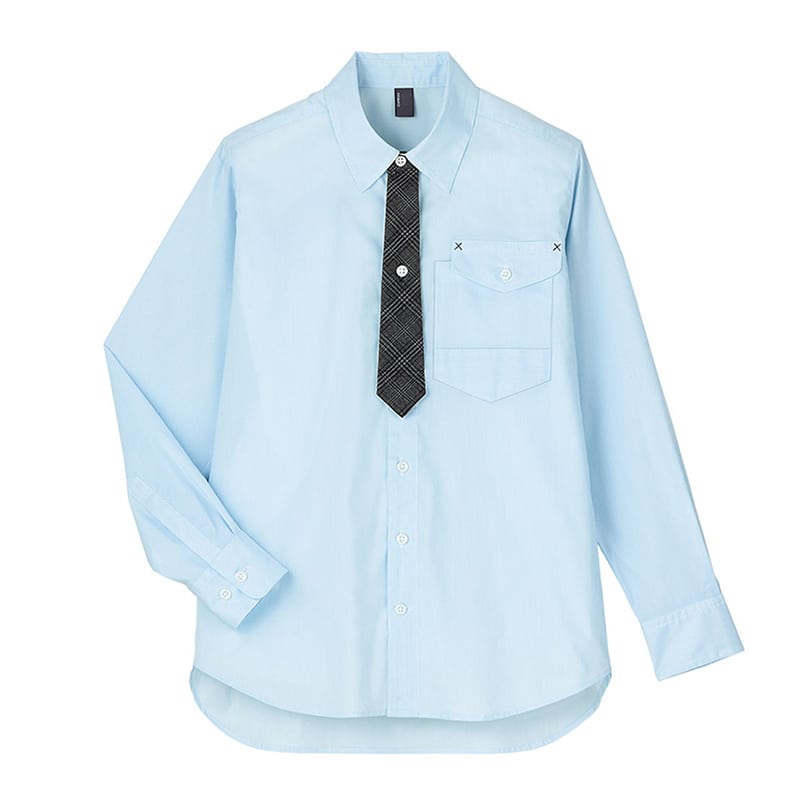 カーシーカシマ ストレッチ長袖シャツ 男女共用 5L サックス CWY198 1枚（ご注文単位1枚）【直送品】